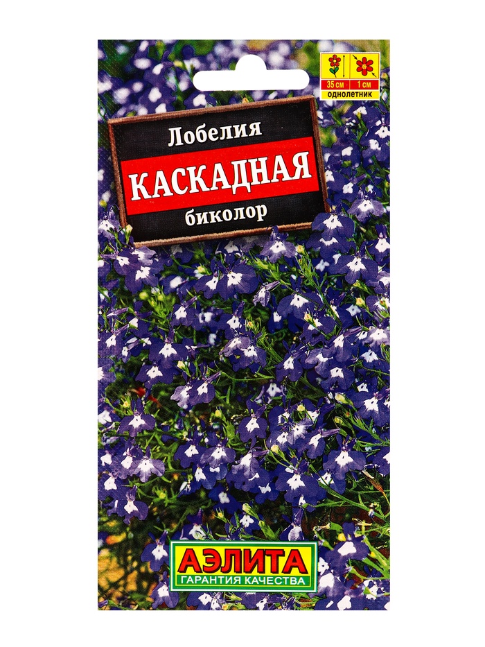 Семена цветов Лобелия каскадная биколор , Ц/П,0,05 г - Фото 1