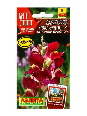 Семена цветов Львиный зев Кракл энд поп F1 бургунди биколор С. Floranova Цветущий балкон, Ц/П,7 шт.