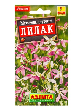 Семена цветов Маттиола двурогая Лилак , Ц/П,0,5 г (комплект 2 шт)