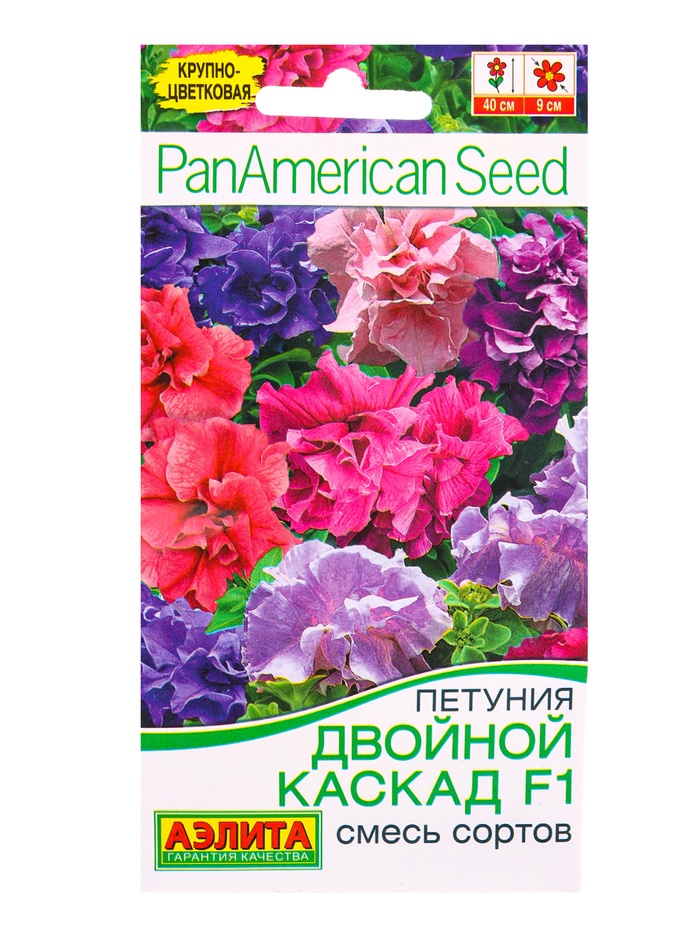 Семена цветов Петуния Двойной каскад F1 махровая, смесь сортов  (драже)  PanAmerican, Ц/П,5 шт. 1094