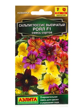 Семена цветов Сальпиглоссис Роял F1, смесь сортов  Золотая серия, Ц/П,5 шт.