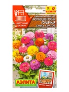 Семена цветов Цинния Крупноцветковая горшечная, смесь сортов  Цветущий балкон, Ц/П,12 шт. - фото 61953043