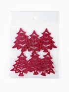 Декор "Красные елочки", набор 6 шт. - фото 60980326