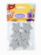 Декор "Звезды" на клеевой основе, серебро 3 см (набор 12 шт) - фото 60980331