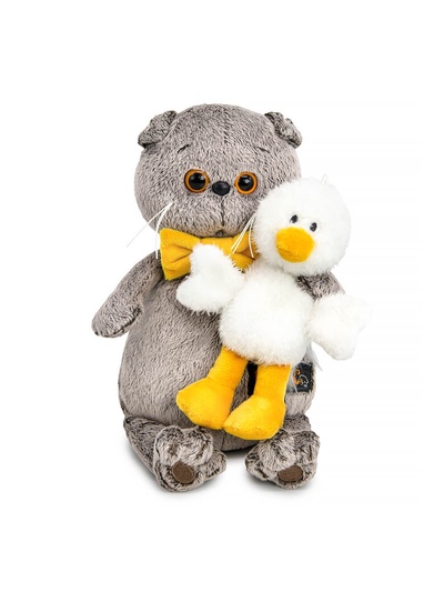Мягкая игрушка «Кот Басик с Гусиком», 19 см
