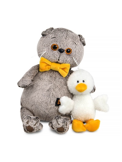 Мягкая игрушка «Кот Басик с Гусиком», 19 см