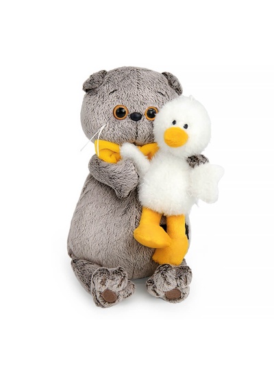 Мягкая игрушка «Кот Басик с Гусиком», 19 см