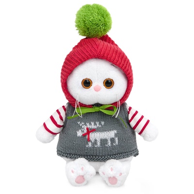 Мягкая игрушка «Кошечка Ли-Ли baby в жилете и шапочке с помпоном», 20 см