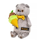 Мягкая игрушка «Кот Басик» с мороженым, 19 см - фото 7572202