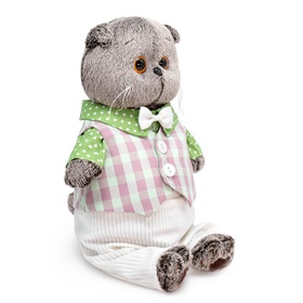 Мягкая игрушка «Кот Басик» в легком костюме», 19 см