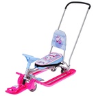 УЦЕНКА Снегокат с колёсами «Тимка спорт 6» Единорог, со спинкой, с родительской ручкой, голубой, розовый, ТС6-М/ЕР Nika Kids - Фото 7