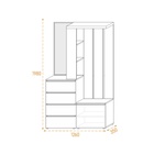 УЦЕНКА Прихожая «Клик Мебель. Крона» 1260×350×1980 мм, с зеркалом, цвет графит - Фото 2