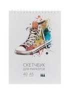 Скетчбук для маркеров Calligrata А5, 40 листов, плотность 70 г/м², на гребне, обложка из мелованного картона - Фото 5