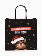 Пакет подарочный крафтовый «С пожеланием»,  32 ? 28 ? 15 см (комплект 2 шт) - фото 61087276