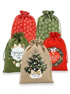 Набор мешков с термонаклейкой «Новый год», холща, 10 шт., 20×30 см  (артикул 10863496)  большой выбор товаров оптом и в розницу по низким ценам с доставкой