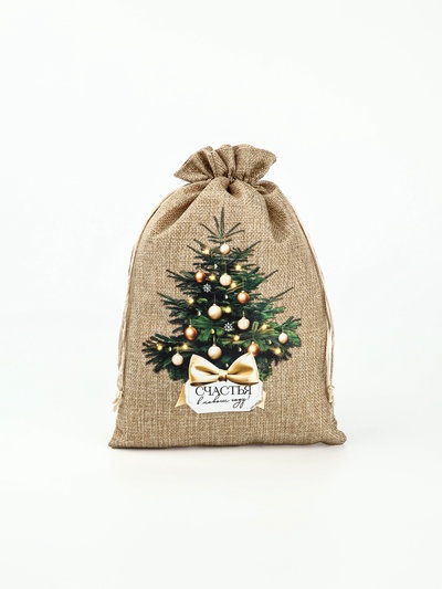 Набор мешков с термонаклейкой «Новый год», холща, 10 шт., 20×30 см