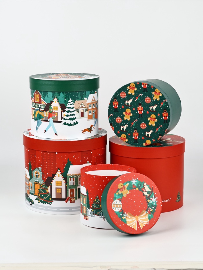 Набор подарочных коробок 5 в 1 «Новый год 2026», щелкунчик, лошадка качалка, 13 × 14– 19.5 × 22 см - Фото 1