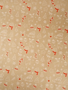 Бумага в тубусе крафтовая в рулоне «Новогодние мотивы», 0.68 × 7 м