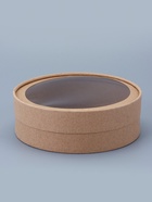 Коробка круглая подарочная завальцованная с окном, крафт, 18×6 см - фото 61615171