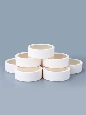 Набор круглых подарочных коробок с окном, завальцованные, белые, 8 шт., 18×6 см