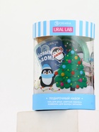 Подарочный набор новогодний в тубусе «Пингвинята», бомбочка, гель, мочалка, URAL LAB - фото 119424687