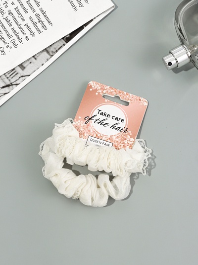 Резинки для волос QF «Каприс», набор 2 шт., 7 см, молочные