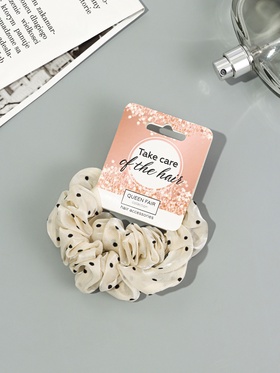 Резинка для волос "Летиция" (набор 2 шт) 7 см, молочный (комплект 6 шт)