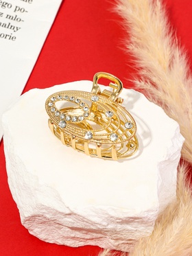 Краб для волос "Джули" овал, 4,5 см, золото (комплект 6 шт)