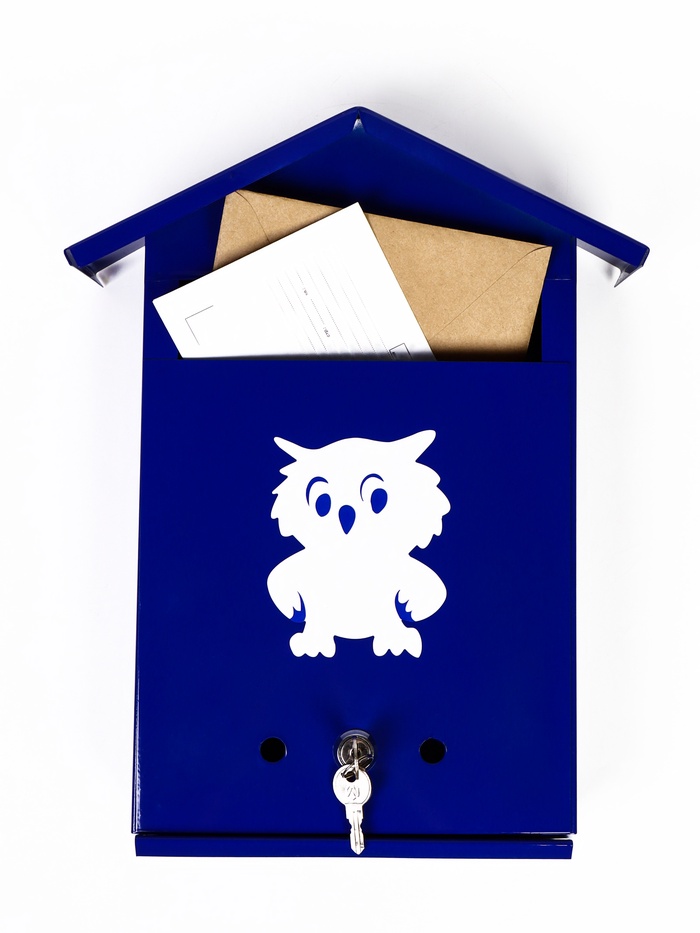 Ящик почтовый с замком, вертикальный, «Филин», синий - Фото 1