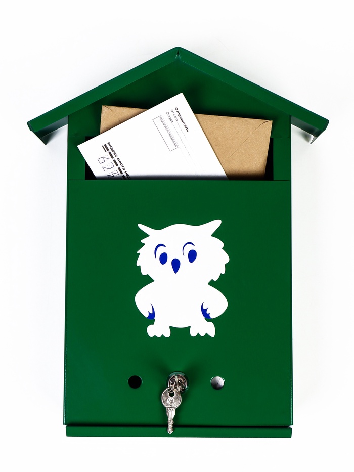 Ящик почтовый с замком, вертикальный, «Филин», зелёный - Фото 1