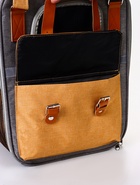 Рюкзак-переноска для кошек и собак, 30×21×41 см, серо-жёлтый - фото 61953325