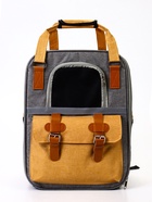 Рюкзак-переноска для кошек и собак, 30×21×41 см, серо-жёлтый - фото 61953309