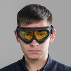 УЦЕНКА Очки для езды на мототехнике, стекло желтое, цвет черный - Фото 5