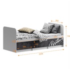 УЦЕНКА Кровать с/м 800×2000 с ящиками Вега Позитив, 2036×850×700, Белый/Бетон темный - Фото 3