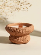 Свеча в подсвечнике вулканическом «Чаша», деревянный фитиль, персиковая, 9.3×9.3×5.5 см - Фото 3