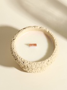 Свеча в подсвечнике вулканическом «Чаша», деревянный фитиль, белая, 9.3×9.3×5.5 см - Фото 2