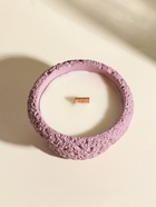 Свеча в подсвечнике вулканическом «Чаша», деревянный фитиль, розовая, 9.3×9.3×5.5 см - Фото 2