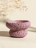 Свеча в подсвечнике вулканическом «Чаша», деревянный фитиль, розовая, 9.3×9.3×5.5 см - Фото 3