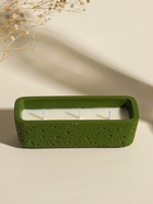 Свеча в подсвечнике «Ящик», 3 хлопковых фитиля, зелёная 5.2×15×4.7 см - фото 61615321