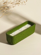 Свеча в подсвечнике «Ящик», 3 хлопковых фитиля, зелёная 5.2×15×4.7 см - фото 61615322