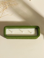 Свеча в подсвечнике «Ящик», 3 хлопковых фитиля, зелёная 5.2×15×4.7 см - фото 61615324