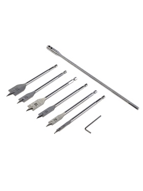 {{photo.Alt || photo.Description || 'УЦЕНКА Набор сверл перовых ТУНДРА, шестигр. хвост., 10-12-16-18-20-25 мм + удлинитель 300 мм 1096091'}}