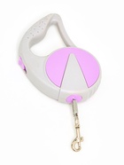 Рулетка - поводок для собак, лента 3 м, пластик, серая, сиреневая - фото 61953387