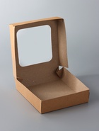 Коробка складная, с окном, крафт, 15 х 15 х 4 см (комплект 20 шт) - фото 61087428