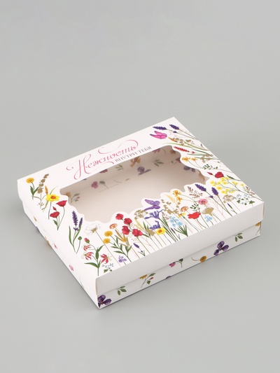 Коробка подарочная «Нежность», тиснение, 23.5×20.5×5.5 см