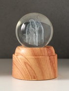 Световая фигурка стекло «Шар. Голограмма: Рождение», 6×LED, d=6 см, крутится, USB, 7×7×10 см - Фото 3