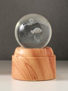 Световая фигурка стекло «Шар. Голограмма: Медузы», 6×LED, d=6 см, крутится, USB, 7×7×10 см - Фото 3