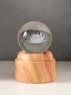 Световая фигурка стекло «Шар. Голограмма: Лотос», 6×LED, d=6 см, крутится, USB, 7×7×10 см - Фото 4