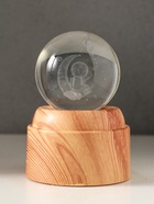 Световая фигурка стекло «Шар. Голограмма: Космонавт на месяце», 6×LED, d=6 см, крутится, USB, 7×7×10 см - Фото 2