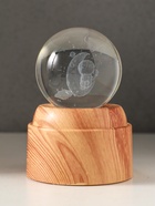 Световая фигурка стекло «Шар. Голограмма: Космонавт на месяце», 6×LED, d=6 см, крутится, USB, 7×7×10 см - Фото 3